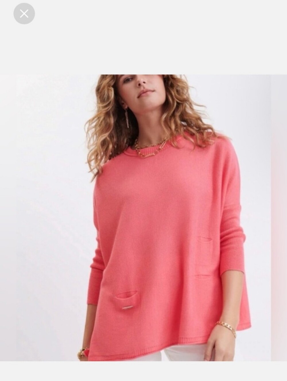 Mersea Catalina Travel Sweater One Size Crew Neck Coral